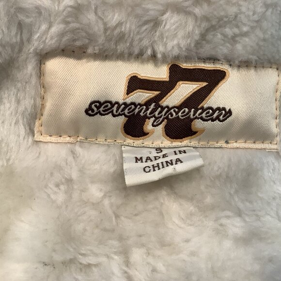 Seventy Seven 77 Blue Genuine Leather Suede Coat Sz Small Soft Lining Y2K READ - Picture 12 of 15